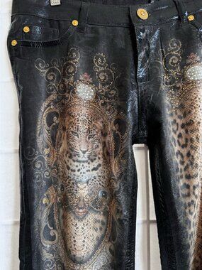 New Leopard Print Sexy Bling Pants Size-M (w/ some curvy stretch) Jane & John